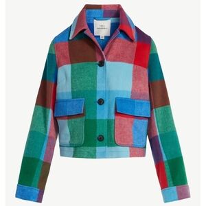 Free Assembly Women's Plaid Cropped Jacket, Sizes XS-NEW